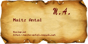 Maitz Antal névjegykártya